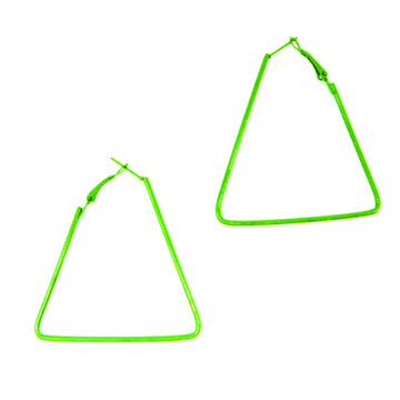 Green 80s Neon Triangle Earrings
