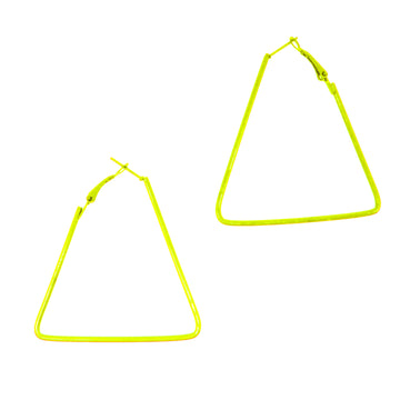 Yellow 80s Neon Triangle Earrings
