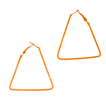 Orange 80s Neon Triangle Earrings