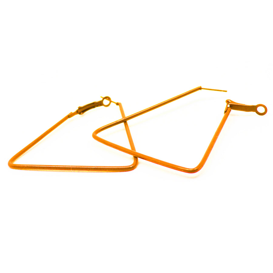 Orange 80s Neon Triangle Earrings