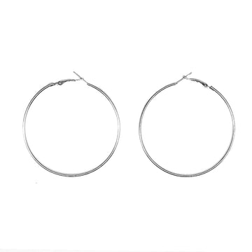 1990s Silver Hoop Earrings