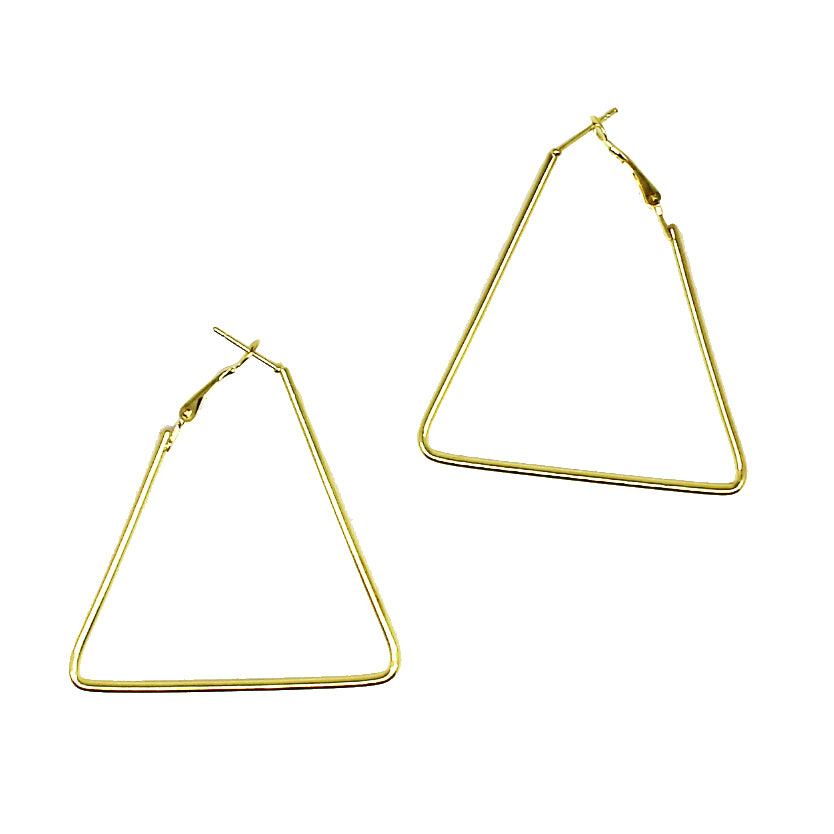 1990s Gold Triangle Earrings