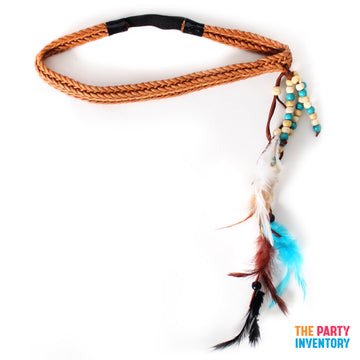 Native American Hippie Headband with Feathers