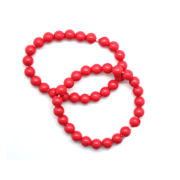 Neon Beaded Bracelet (Red) 2pk