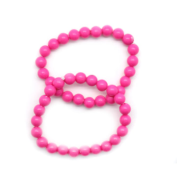 Neon Beaded Bracelet (Hot Pink) 2pk