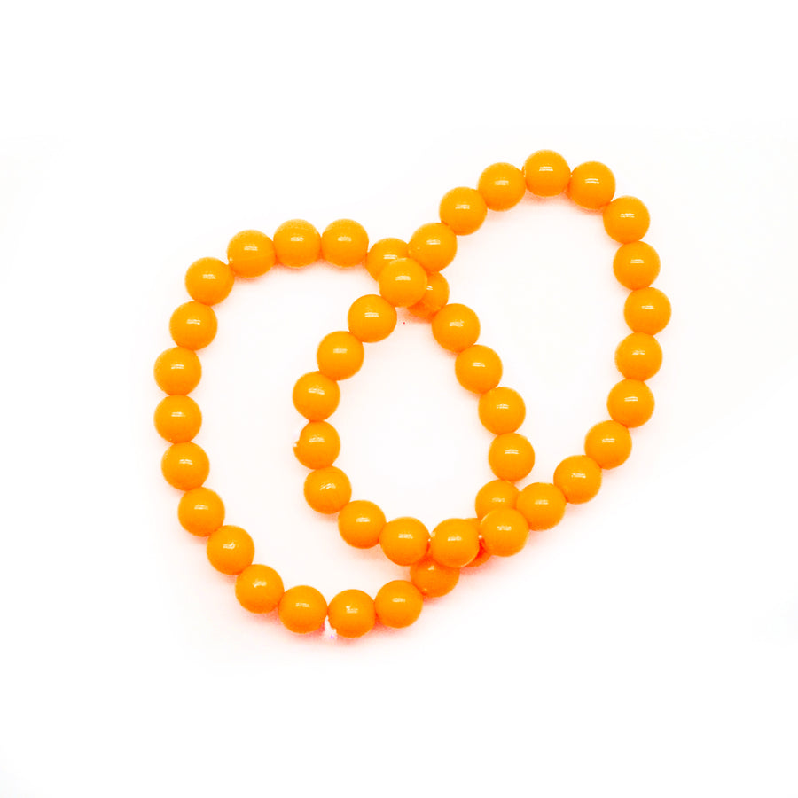 Neon Beaded Bracelet (Orange) 2pk
