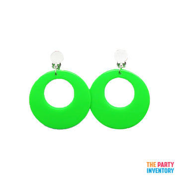 Green 80s Neon Clip-On Earrings