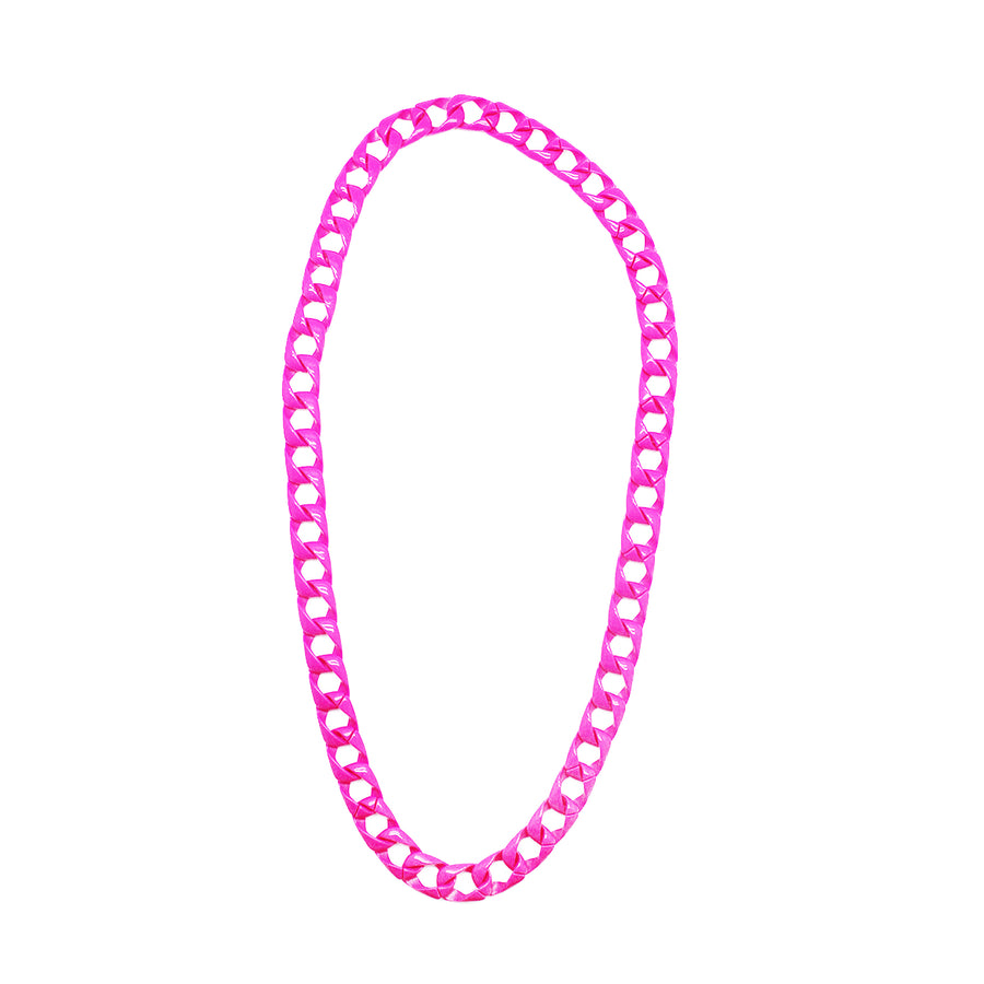 Neon Pink 80s Chain Necklace