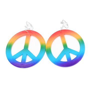 Rainbow Peace Earrings (Clip on)