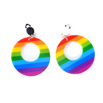 80s Rainbow Clip-On Earrings