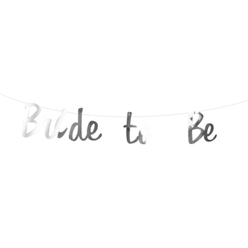 Metallic Silver Bride to Be Banner