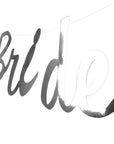 Metallic Silver Bride to Be Banner