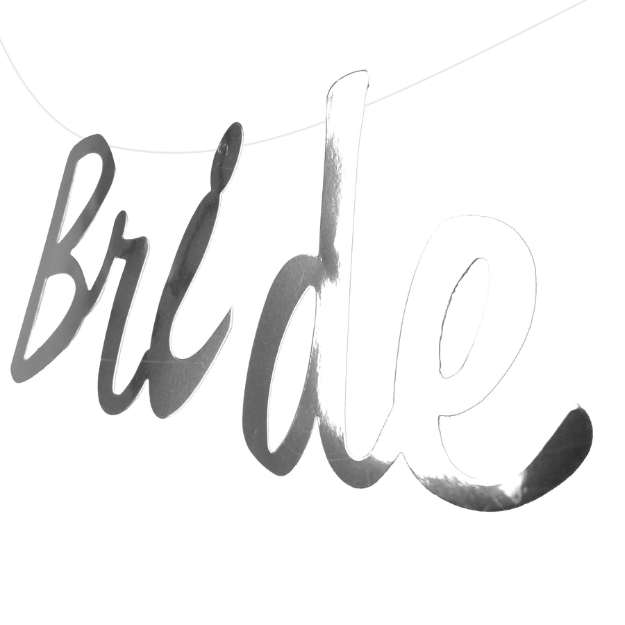 Metallic Silver Bride to Be Banner