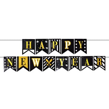 Deluxe Happy New year Banner Patterned