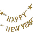 Gold Glitter Happy New Year Banner