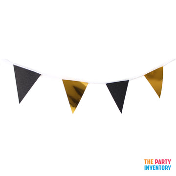 Deluxe Metallic and Glitter Bunting (Black and Gold)