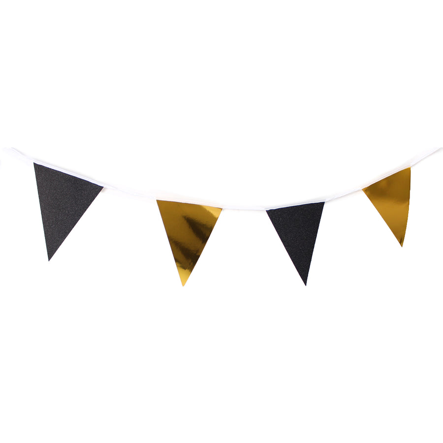 Deluxe Metallic and Glitter Bunting (Black and Gold)