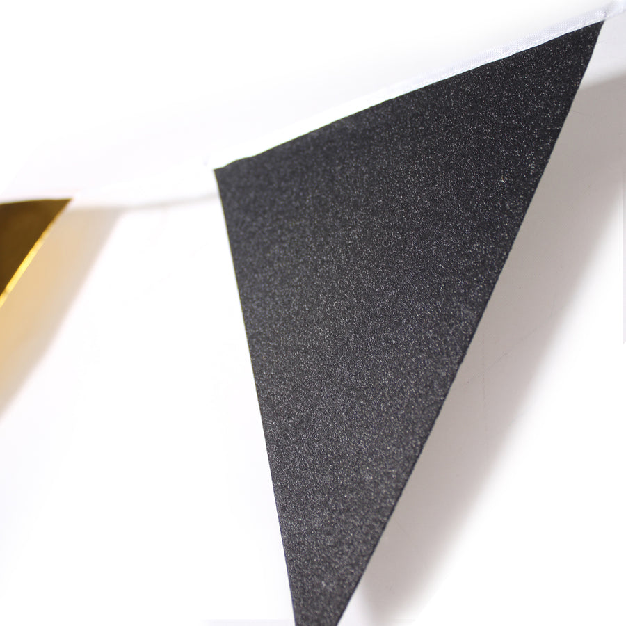 Deluxe Metallic and Glitter Bunting (Black and Gold)