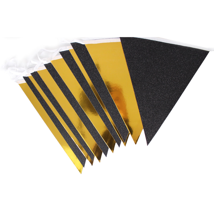 Deluxe Metallic and Glitter Bunting (Black and Gold)