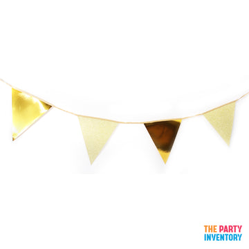 Deluxe Metallic and Glitter Bunting (Gold)