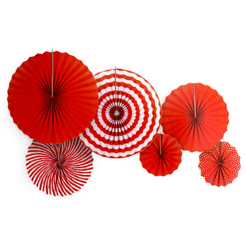 Stripe Decoration Fans (Red)