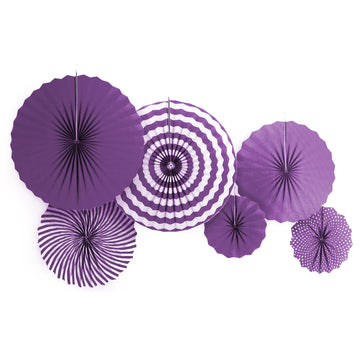Stripe Decoration Fans (Purple)