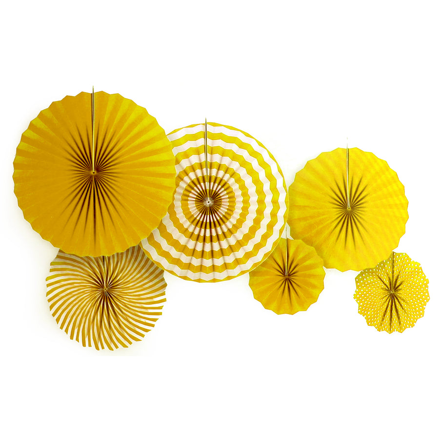 Stripe Decoration Fans (Yellow)