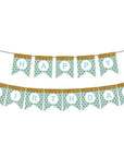 Blue Happy Birthday Bunting with Gold Glitter Dots