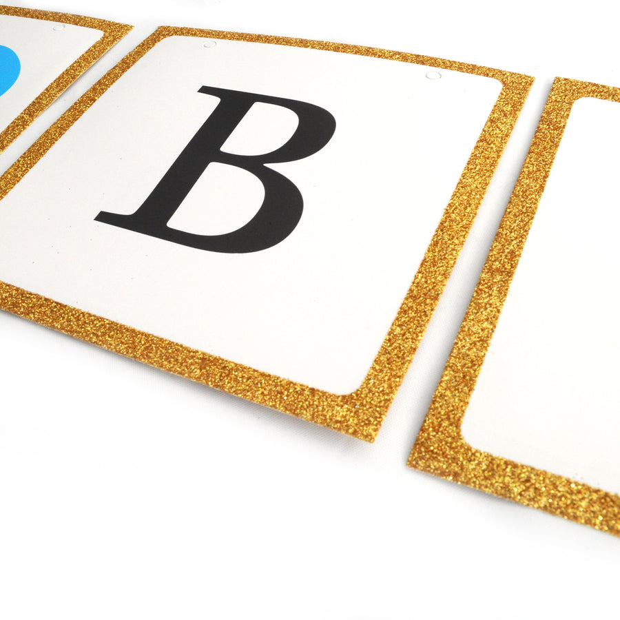 Boy or Girl Gold Glitter Banner