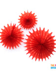 Red Snowflake Decorative Fan
