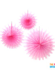 Pink Snowflake Decorative Fan