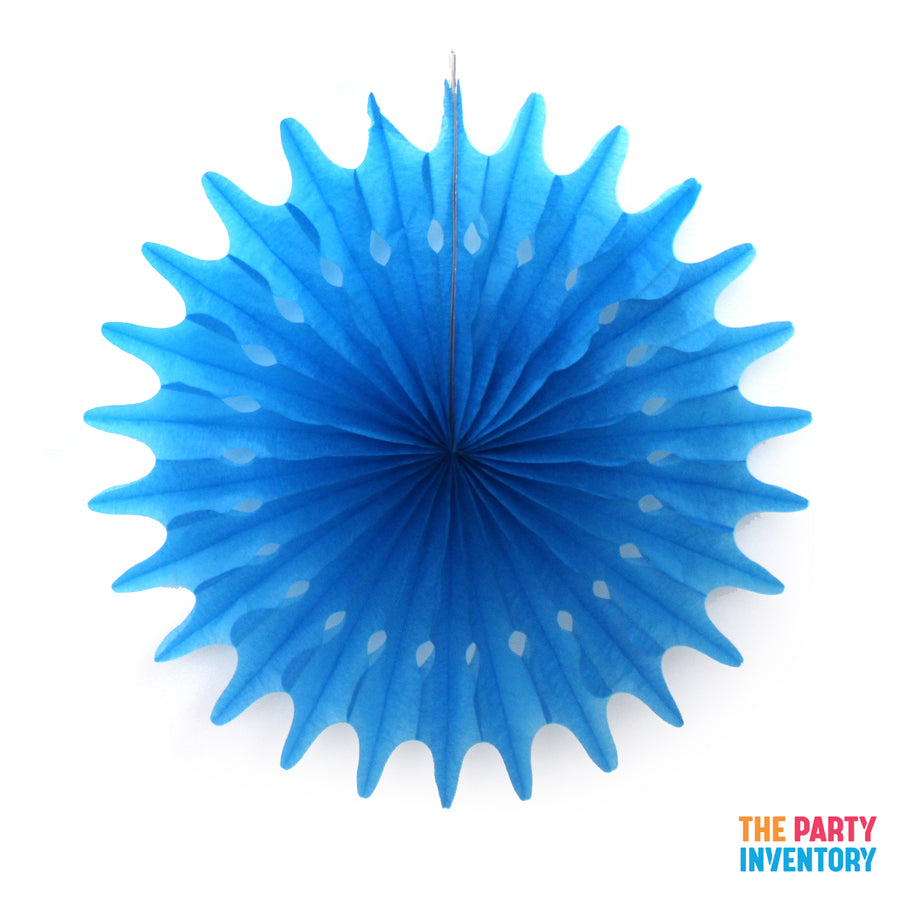 Blue Snowflake Decorative Fan