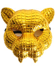 Deluxe Gold Leopard Plastic Mask