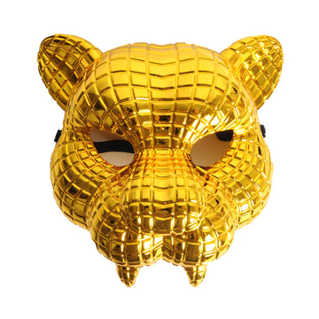 Deluxe Gold Leopard Plastic Mask