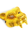 Deluxe Gold Leopard Plastic Mask