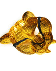 Deluxe Gold Leopard Plastic Mask