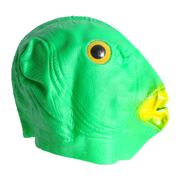 Green Alien Fish Latex Mask