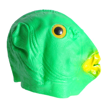 Green Alien Fish Latex Mask