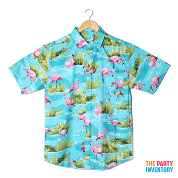 Adult Hawaiian Shirt (Crocodile/Flamingo)