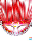 Red Metallic Mask with Tall Tinsel