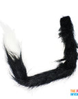 Black & White Fluffy Cat Tail