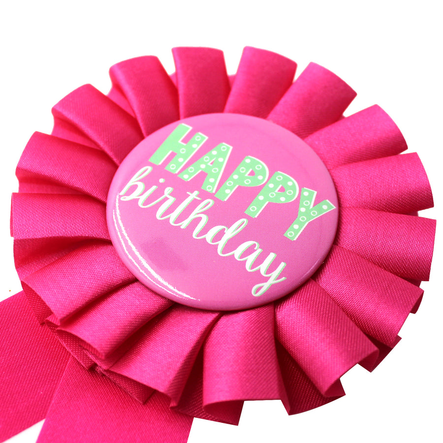 Party Badge (Pink Happy Birthday)