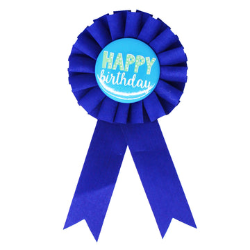 Party Badge (Blue Happy Birthday)