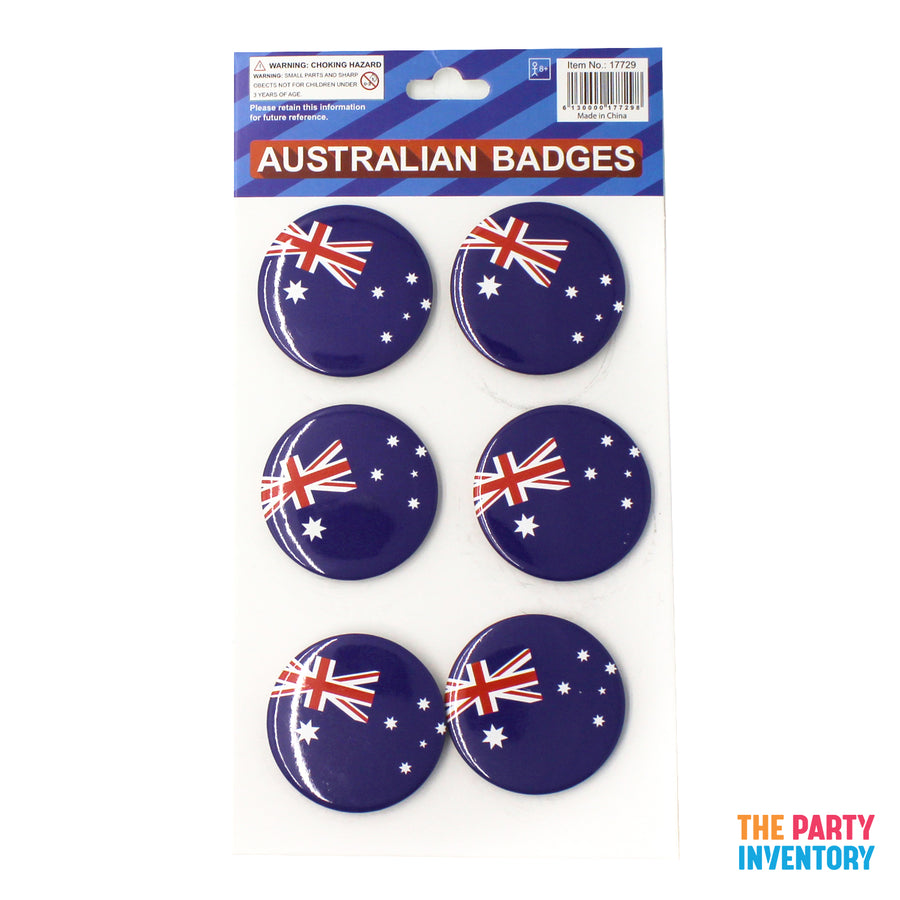 Australian Flag Round Badges (6pcs)