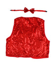 Red Sequin Bow Tie & Vest Set
