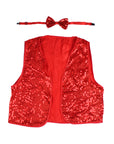 Red Sequin Bow Tie & Vest Set