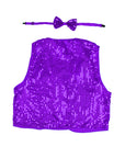 Purple Sequin Bow Tie & Vest Set