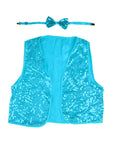 Blue Sequin Bow Tie & Vest Set