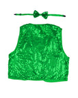 Green Sequin Bow Tie & Vest Set