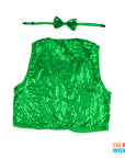 Green Sequin Bow Tie & Vest Set
